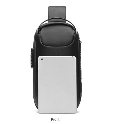 Borsa trasversale del petto degli uomini di USB della borsa dell'imbracatura della spalla dell'anti di furto del corpo borsa inter- dell'imbracatura