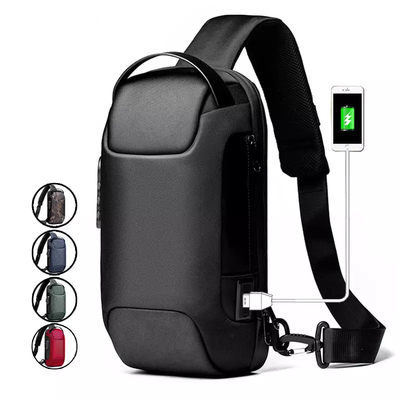 Borsa trasversale del petto degli uomini di USB della borsa dell'imbracatura della spalla dell'anti di furto del corpo borsa inter- dell'imbracatura