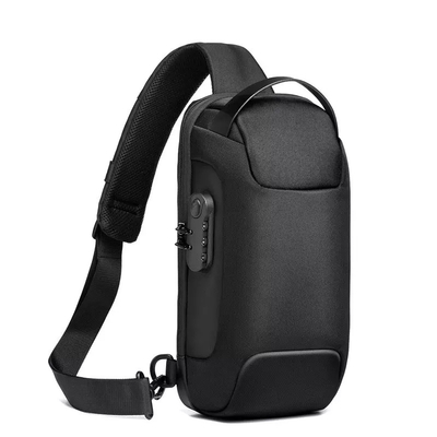 Borsa trasversale del petto degli uomini di USB della borsa dell'imbracatura della spalla dell'anti di furto del corpo borsa inter- dell'imbracatura