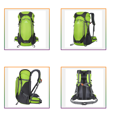 zaino leggero 40L del viaggio delle donne d'escursione impermeabili verdi dello zaino di 64cm