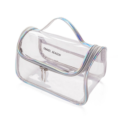 Forma fisica di plastica femminile della borsa di trucco di trucco di TPU del gruppo trasparente del sacchetto chiara
