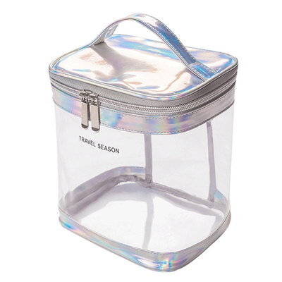 Forma fisica di plastica femminile della borsa di trucco di trucco di TPU del gruppo trasparente del sacchetto chiara