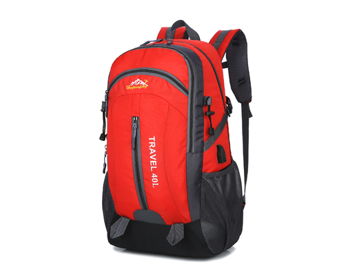 40L zaino di campeggio impermeabile arancio di viaggio dello zaino 55cm con il foro della tassa di USB
