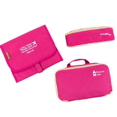 Organizzatore cosmetico Polyester della borsa di trucco di stoccaggio della borsa dell'articolo da toeletta pieghevole di viaggio