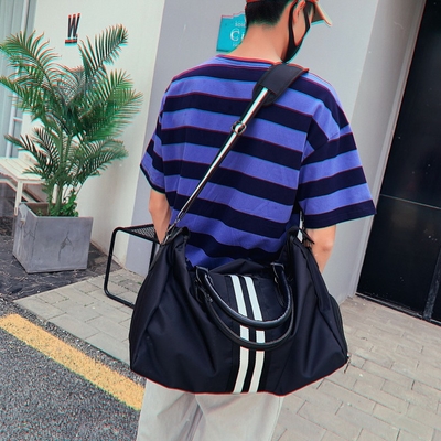 Borsa di Duffle di nylon della palestra della borsa di Duffle degli sport degli uomini di colore con il compartimento della scarpa