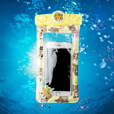 Galleggiamento mobile impermeabile della copertura del sacchetto del chiaro del telefono cellulare fumetto impermeabile del sacchetto