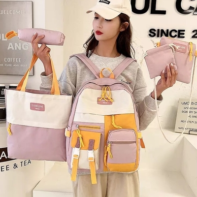 La borsa di scuola dello zaino della tela mette gli zainhi impermeabili degli adolescenti di viaggio