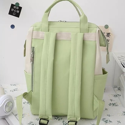 Lo zaino verde mette le ragazze durevoli della borsa di libro degli studenti del computer portatile