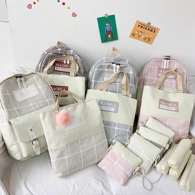 Le donne viaggiano zaino mette la tela robusta degli anni dell'adolescenza dello zaino del computer portatile 4pc