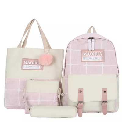 Le donne viaggiano zaino mette la tela robusta degli anni dell'adolescenza dello zaino del computer portatile 4pc