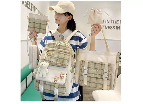 griglia adorabile di School Backpack Sets dello studente di 42cm che stampa 5 pezzi dello zaino