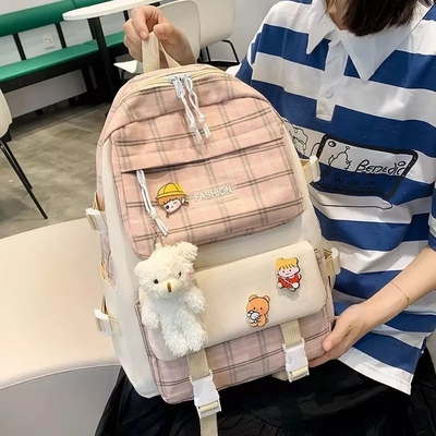 griglia adorabile di School Backpack Sets dello studente di 42cm che stampa 5 pezzi dello zaino