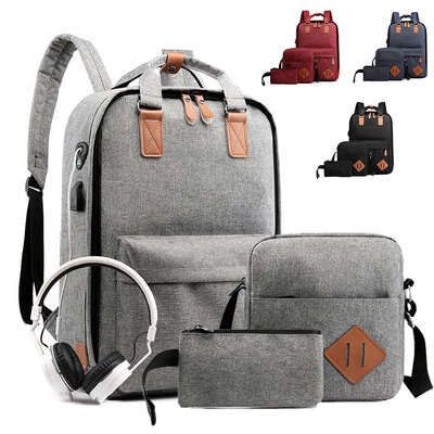 Usb di Grey Business Backpack Sets 43cm che fa pagare 3 in 1 iso dello zaino