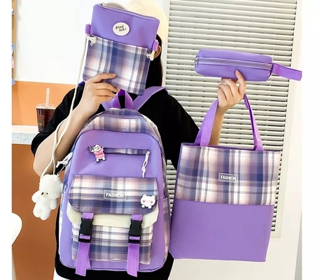 Lo zaino porpora delle donne ha messo lo zaino estetico impermeabile messo per le studentesse