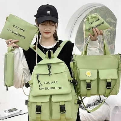 La borsa di scuola dello zaino del computer portatile di viaggio fissa il colore solido della ragazza con la vendita all'ingrosso dell'astuccio per le matite