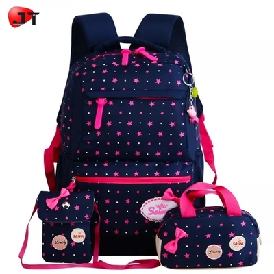 Lo zaino della scuola per gli anni dell'adolescenza Bookbag delle ragazze ha messo la scatola di pranzo dello zaino del computer portatile con la borsa della matita