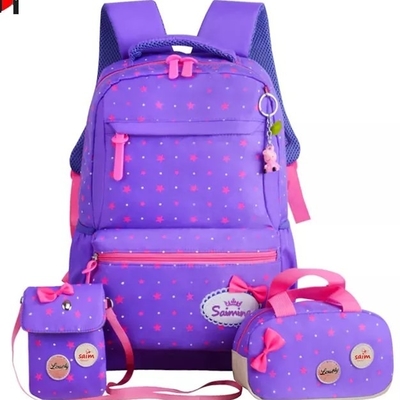 Lo zaino della scuola per gli anni dell'adolescenza Bookbag delle ragazze ha messo la scatola di pranzo dello zaino del computer portatile con la borsa della matita