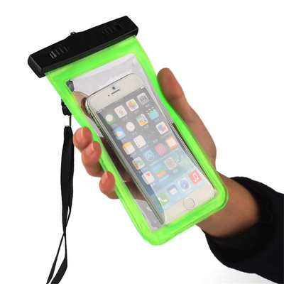 Sacchetto impermeabile del telefono del PVC della borsa impermeabile rosa del telefono che fa galleggiare la borsa asciutta del telefono