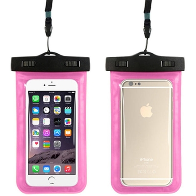 Sacchetto impermeabile del telefono del PVC della borsa impermeabile rosa del telefono che fa galleggiare la borsa asciutta del telefono
