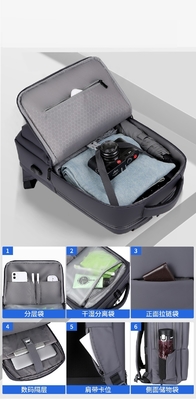 Zaino impermeabile casuale del computer portatile di furto del poliestere 0.44m della borsa del computer portatile del ODM anti