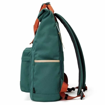 OEM estensibile di Oxford dello zaino della cima di rotolo di 42cm di viaggio dello zaino verde del computer portatile