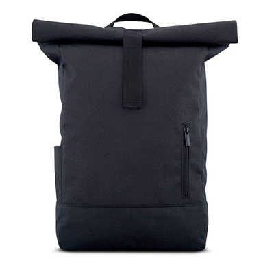 Lo zaino a 15,6 pollici della cima di rotolo del nero di RollTop RPET dello Zaino impermeabilizza estensibile