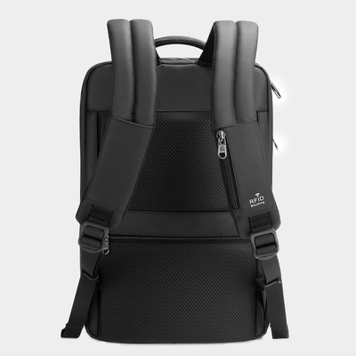 Borsa della cartella dell'ufficio di modo per il nero completamente aperto del computer portatile RFID di viaggio d'affari degli uomini