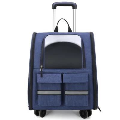 Portatile del carrello dell'animale domestico del trasportatore dell'animale domestico dello zaino di Cat Carrier With Wheels Outdoor del cane