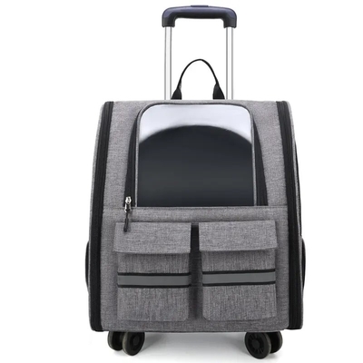 Portatile del carrello dell'animale domestico del trasportatore dell'animale domestico dello zaino di Cat Carrier With Wheels Outdoor del cane