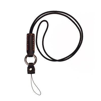 Cinghia universale del telefono di Lanyard Strap Adjustable Leather Neck del telefono dell'OEM con il metallo della toppa